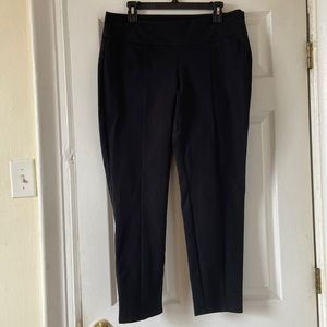 Eileen Fisher Organic Cotton Stretch Twill Tapered Ankle Black Pants Size M